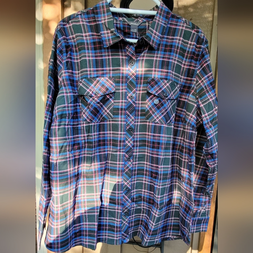 NWT | Eddie Bauer Multicolored Plaid Field Flex Flannel